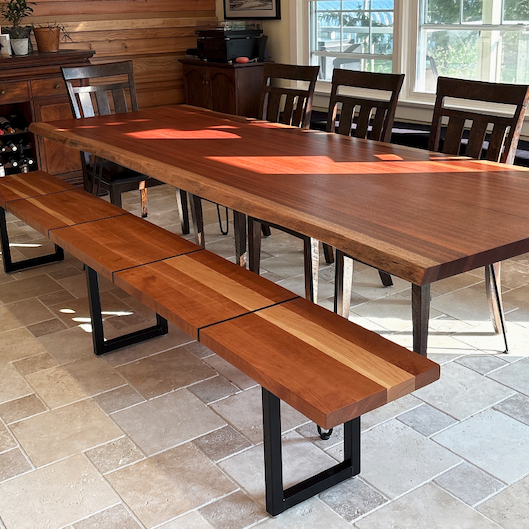 Dining table and bench